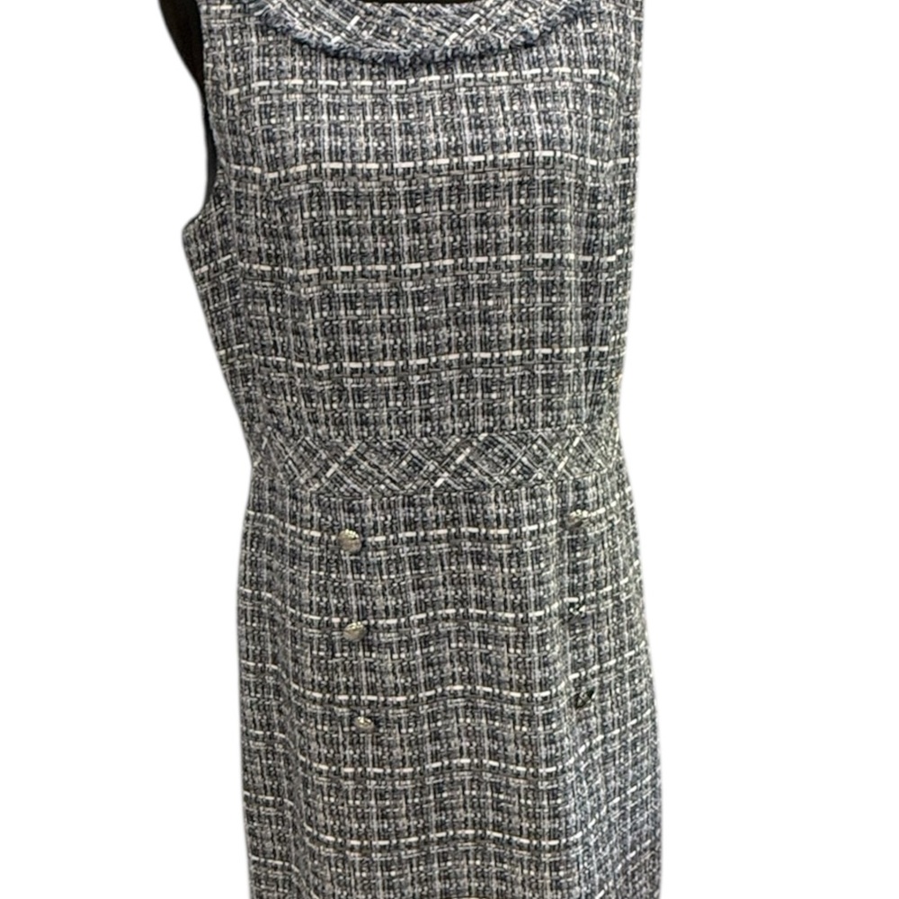 Talbots Blue Black and White Classic Tweed Dress